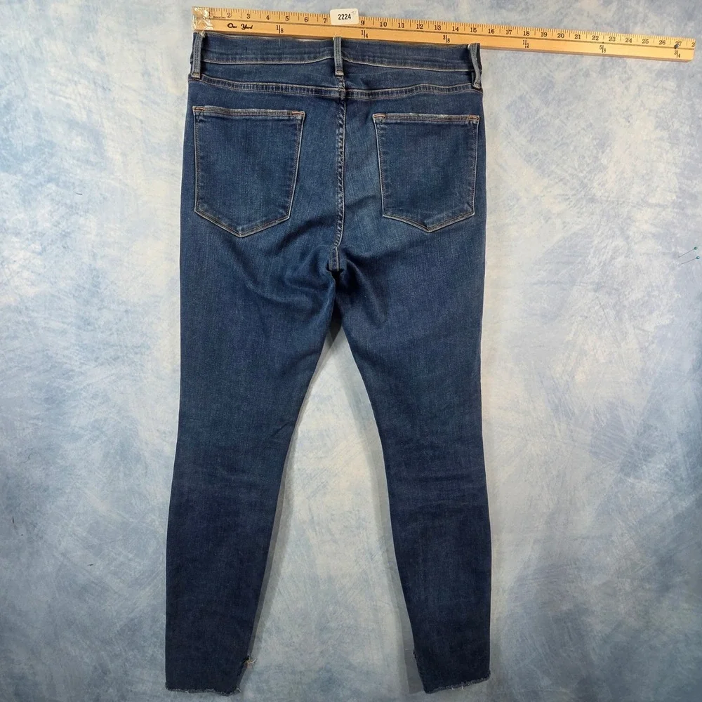 Frame Denim‎ Le High Skinny Jeans Blue Raw Released Hem Size 32 High Rise Skinny